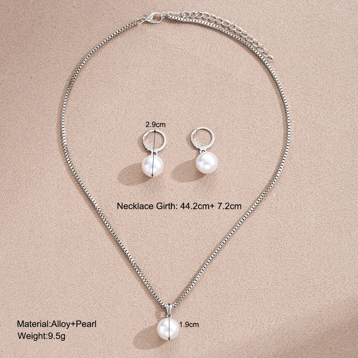 Fashion Pearl Jewelry Set For Women Dangle Earrings Pendant Necklace Simple Dainty Daily Wear Outfit  Party Accessories