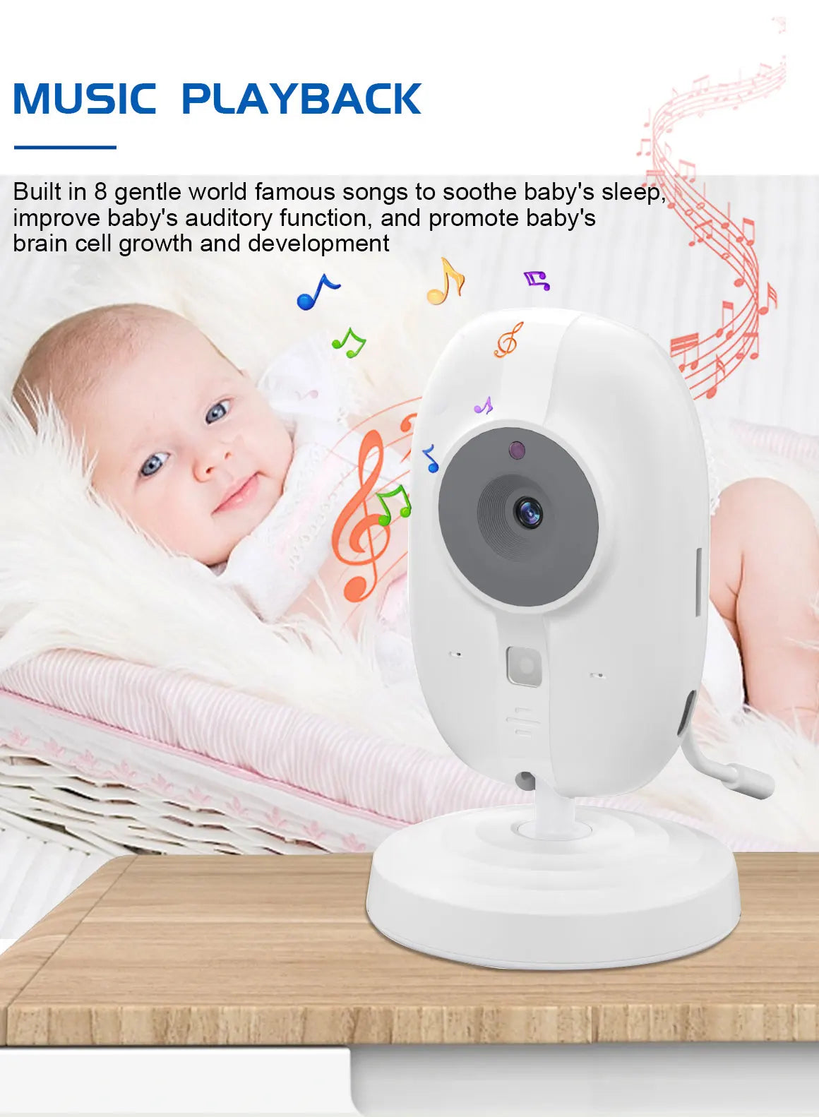 3.5 inch Wireless Video Baby Monitor Night Vision Temperature Monitoring 2 Way Audio Talk Baby Nanny Security Camera