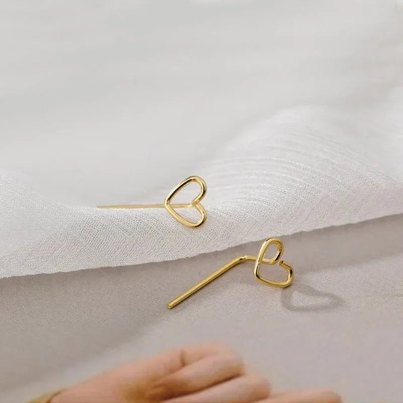 Fashion Contracted Heart Pearl Fine Earrings Joker Sweet Elegant Temperament Women Drop Earring Fashion Jewelry