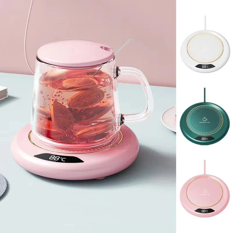USB Heating Coaster 3 Speed Adjustment Thermostatic 55 Degrees Constant Temperature Warmer for Coffee Mug Milk Tea Water Cup