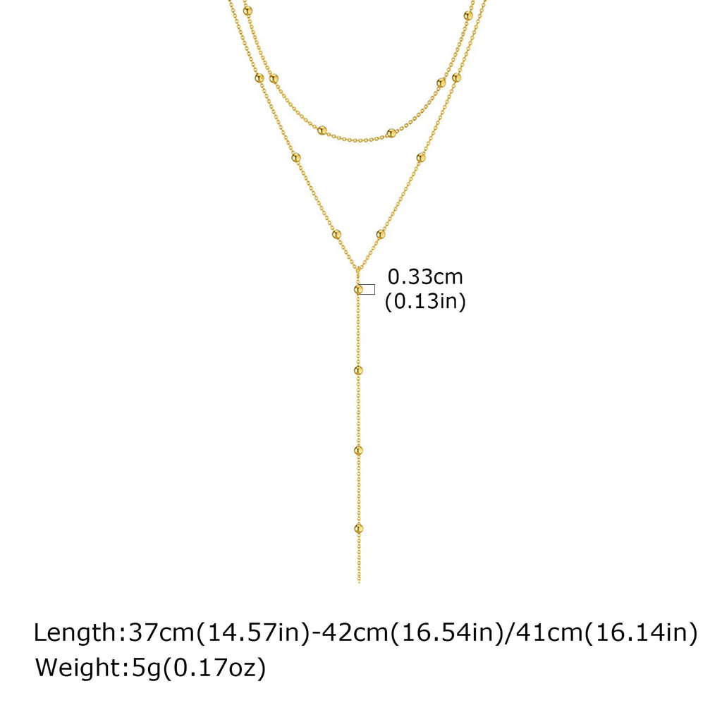 Stainless Steel Lip Chain,Double Layered Fringe Necklace,Gold Color Chaoker Fashion Jewelry Long Neckalce Sets