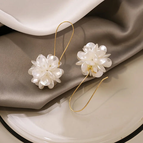 Fashion Trend Pearl Petal Ball Earrings Outdoor Travel Carnival Banquet Party Holiday Dressing Gifts