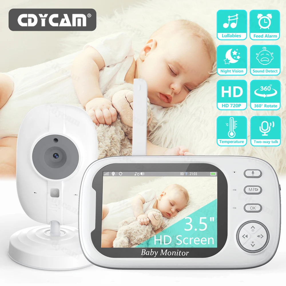 3.5 inch Wireless Video Baby Monitor Night Vision Temperature Monitoring 2 Way Audio Talk Baby Nanny Security Camera