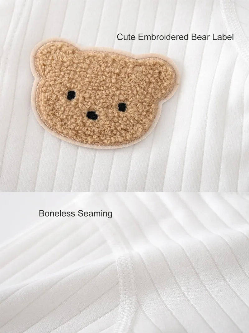 Boys Girls One Piece Outfit  100% Cotton Newborn Baby Long Sleeve Romper Infant Solid Knitting Thin Jumpsuit For Seasons