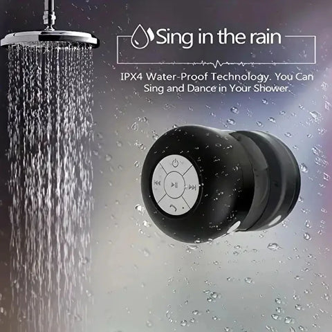 Portable Bluetooth Wireless Waterproof Speaker With Suction Cup Small Stereo For Car Bathroom Mobile Music Listening Device