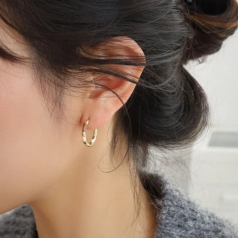 Retro Trend Colorful Geometric Drop Female Earrings Niche Personality Design Fashion Holiday Party Accessories Jewelry