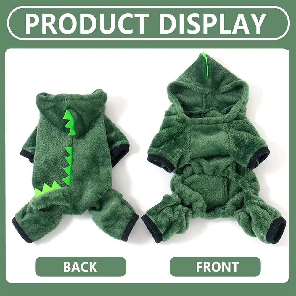 Autumn and Winter Dinosaur Clothing Cotton Pet Pullover, Animal Theme Puppy and Kitten Clothing, Cute and Soft Pet Clothing Suitable for Small Cats and Dogs