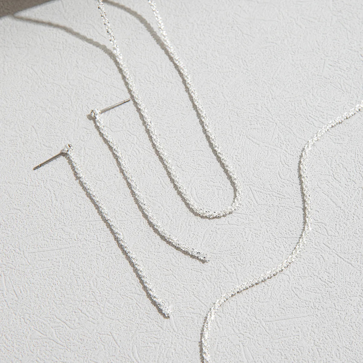 Shiny Silver Plated Collarbone Chain Necklace Bracelet Jewelry, Women's Minimalist Starry Sky Accessories