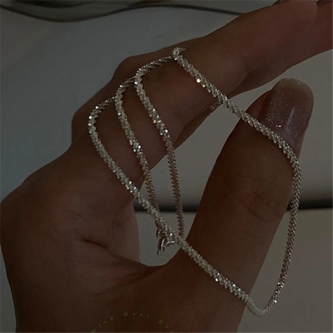 Shiny Silver Plated Collarbone Chain Necklace Bracelet Jewelry, Women's Minimalist Starry Sky Accessories