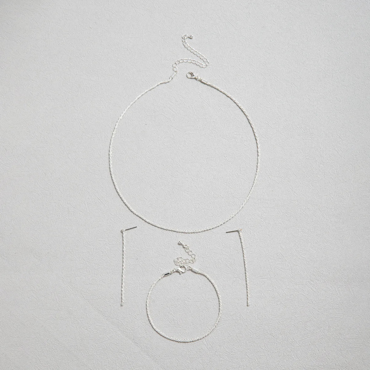 Shiny Silver Plated Collarbone Chain Necklace Bracelet Jewelry, Women's Minimalist Starry Sky Accessories