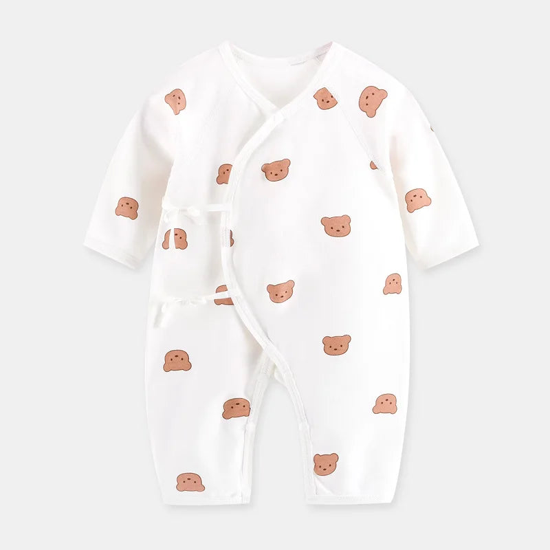 Boys Girls One Piece Outfit  100% Cotton Newborn Baby Long Sleeve Romper Infant Solid Knitting Thin Jumpsuit For Seasons