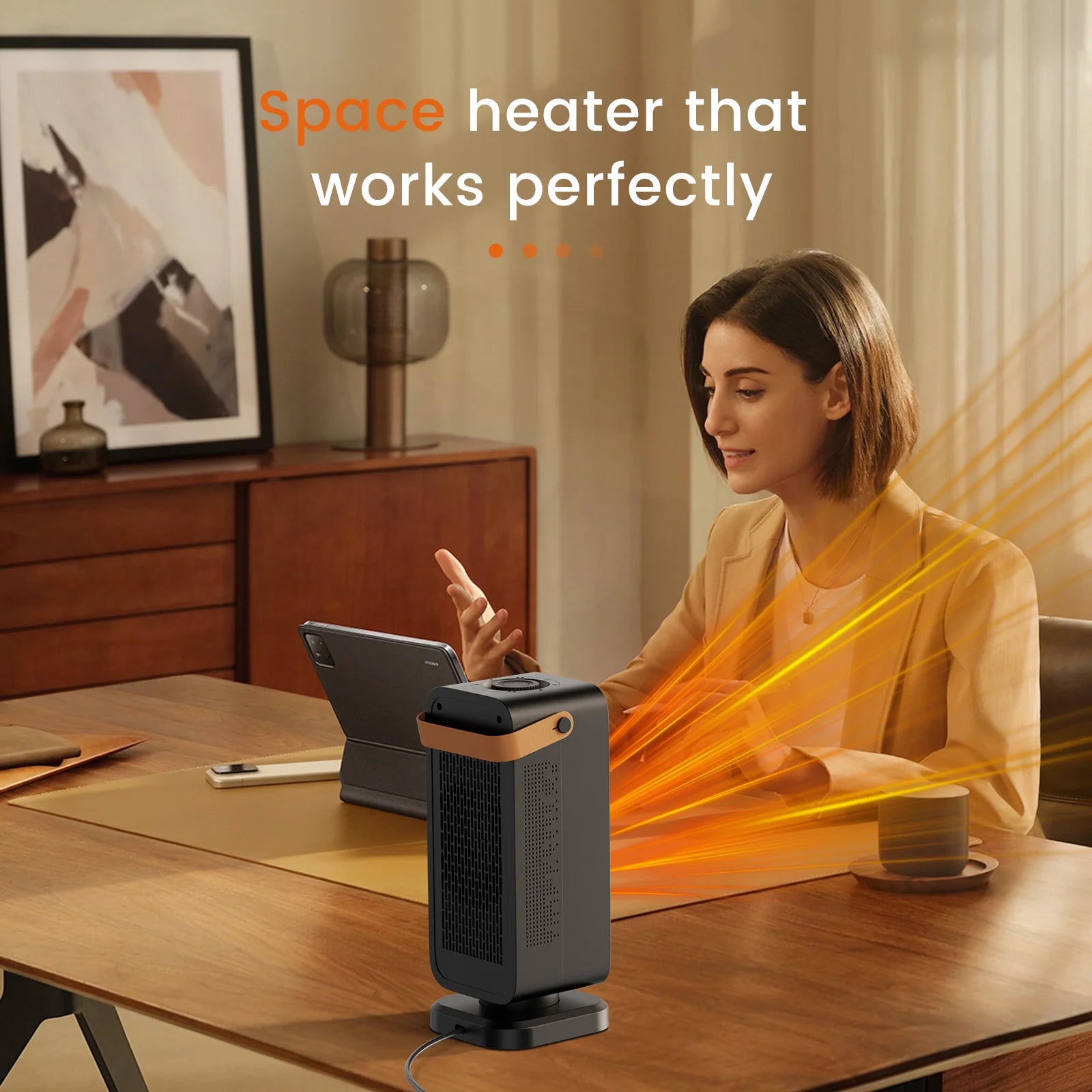 Heater for Home 1200W Fast Heating with Overheating&Tip-Over Protection Portable Electric Heater for Bedroom living Room